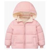 4T 5T Pink Puffer Jacket Warm Fleece Liner (See Description)