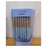 The Dreidel Company 2-Pack 45 Metallic Hanukkah Frosted Premium Tapered Hand Decorated Chanuka Candles