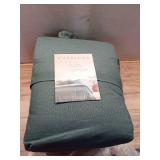 King/California King Heavyweight Linen Blend Comforter & Sham Set Dark Teal Blue - Casaluna: Woven Rayon, Zipper Closure - Retail: $169