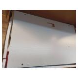 47.3 in. Rectangular Black Computer Desk White 2-Drawer with Power Outlet Monitor Stands Shelves Side Pocket and Hooks - Retail: $138