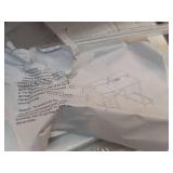 47.3 in. Rectangular Black Computer Desk White 2-Drawer with Power Outlet Monitor Stands Shelves Side Pocket and Hooks - Retail: $138