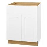 Avondale 27 in. W x 24 in. D x 34.5 in. H Ready to Assemble Plywood Shaker Base Kitchen Cabinet in Alpine White - Retail: $320