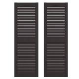 Builders Edge 14.5W in. Louvered Vinyl Shutters