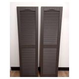Builders Edge 14.5W in. Louvered Vinyl Shutters