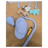 CUTIE PUMPKIN Pack and Play Crib Mobile for Boys or Girls,Light Blue Bassinet Mobile with Music,Rotation,Nursy Lights,Natural Sounds,Timer Function,Starlight Projection