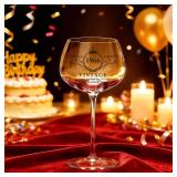 Vintage 1966 Engraved Wine Glass