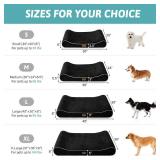 COZY KISS Orthopedic Dog Bed for Small Dogs up to 35 lbs - Removable Washable Cover with Waterproof Lining & Non-Skid Bottom, Cotton-Polyester Blend Boat-Shaped Lounger Mattress, S (30x20x5in), Black