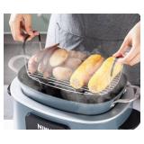 Steam and Roast Rack with Stainless Steel Roasting Rack with Silicone-Protected Feet & Handles