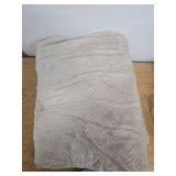 Brookstone Twin Heated Micro Herringbone Blanket Taupe - Retail: $50