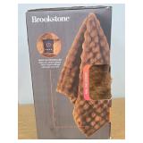 Brookstone Heated Oversized Textured Faux Fur Throw Copper - Retail: $50
