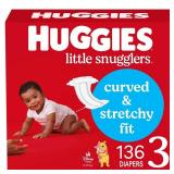 Huggies Little Snugglers Diapers - Size 3 - 136ct