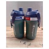 Pack of 2 Champion 40 oz Leak-Proof Water Bottle with Fence Hook Non-Slip Grip  and Twist-Off Lid.