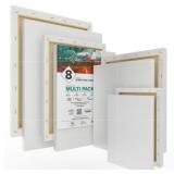 Pack of 2 GenCrafts Assorted Stretched Canvas (8 Pack)  Rectangular for Acrylic  Oil  Other Wet or Dry Medium - Artist Grade -