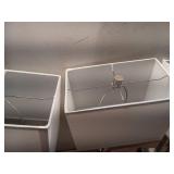 Pack of 6 ,Window Pane Table Lamp with USB Nickel - Threshold: Modern Metal Body, Linen Cylinder Shade, ETL Listed