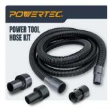 POWERTEC 10ft. Dust Collection Hose Kit with 5 Fittings for Woodworking Power Tools Home and Wet/Dry Shop Vacuums  70347