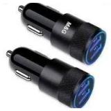 DUAL USB CAR CHARGER-BULK 24 pcs white, black