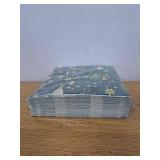Premium Designer Paper Napkins, 3-Ply 6.5 x 6.5-inches Fold Disposable (50, Festive Green)