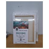 Assorted Stretched Canvas (8 Pack)  Rectangular for Acrylic Oil Other Wet or Dry Medium - Artist Grade