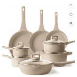 Carote 13 Pcs Nonstick Cookware Sets, Non Stick Pots and Pans Set, Induction Cookware, Taupe
