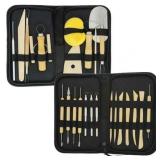 US Art Supply 26-Piece Pottery & Clay Sculpting Tool Sets with Cases