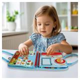 Feltor Felt Busy Book Sensory Toy for 3+ Year Old Children Quiet Activity Book  Dinosaur Theme