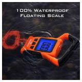 KastKing Fish Scale, WideView Floating Waterproof Digital Scale with No-Puncture Lip Gripper, 2.5 Large LCD Display, 110lb Capacity, Stores up to 9 Weights, Orange BATTERIES INCLUDED, WORKS
