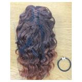 Ponytail Extension, 10 Short Curly Claw Clip Ponytail Extension Ombre Auburn