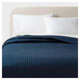 Full/Queen Washed Cotton Sateen Quilt Dark Navy - Threshold: OEKO-TEX Certified, Midweight Bedspread - Retail: $69