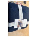 Full/Queen Washed Cotton Sateen Quilt Dark Navy - Threshold: OEKO-TEX Certified, Midweight Bedspread - Retail: $69