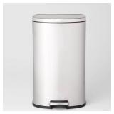45L D Shape Step Trash Can - Brightroom: Stainless Steel, 13 Gallon, Kitchen Garbage Can, Smooth Finish, Indoor Use - Retail: $60