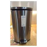 45L D Shape Step Trash Can - Brightroom: Stainless Steel, 13 Gallon, Kitchen Garbage Can, Smooth Finish, Indoor Use - Retail: $60