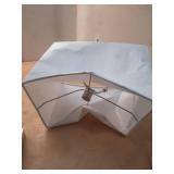 PACK OF 2-Window Pane Table Lamp with USB Nickel - Threshold: Modern Metal Body, Linen Cylinder Shade, ETL Listed