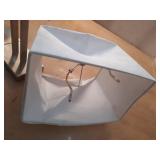 PACK OF 2-Window Pane Table Lamp with USB Nickel - Threshold: Modern Metal Body, Linen Cylinder Shade, ETL Listed