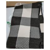 Buffalo Plaid Outdoor Rug, 24x36" Checkered Front Door Mat, Non Slip Absorbent Entryway Rug Doormat Indoor, Washable Outdoor Rugs for Layered Door Mats Front Porch/Farmhouse Black and White (tear on e