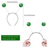 Halloween Alien Headband and Metallic Flared Pleated Skater Skirt for Costumes Supplies(X-Large Skirt, Green) - Retail: $13