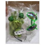 Alien Headband and Glasses, Alien Costume for Adult Women and Men, Halloween Accessories with Martian Antenna Headband Sunglasses Gloves, Space Costume Accessories for Party, Birthday, Green - Retail: