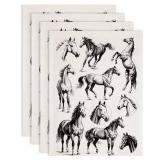 4PCS Horse Underglaze Paper Transfer Animal Transfer Paper for Clay Ceramic Porcelain Under Glaze Transfers for Pottery Enamel Decals Black Underglaze Decal Papers 14.6x20.5in - Retail: $9