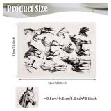4PCS Horse Underglaze Paper Transfer Animal Transfer Paper for Clay Ceramic Porcelain Under Glaze Transfers for Pottery Enamel Decals Black Underglaze Decal Papers 14.6x20.5in - Retail: $9