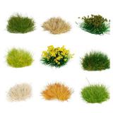 Static Grass Bushy Tufts Lowland Shrubs Tuft Terrain Model Kit for Train Landscape Railroad Scenery Sand Military Layout Model Miniature Bases and Dioramas - Retail: $13