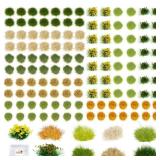 Static Grass Bushy Tufts Lowland Shrubs Tuft Terrain Model Kit for Train Landscape Railroad Scenery Sand Military Layout Model Miniature Bases and Dioramas - Retail: $13