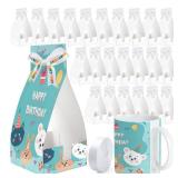 24 Pack White Gift Boxes with Ribbon for 11oz Sublimation Mugs Blanks with Handle Sublimation Ribbon Graffitiable Gift Box for Bridesmaid Gifts Mother