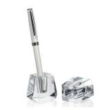 2-Pack Crystal Single Pen Holder for Desk, 1.8 Fancy Fountain Pen Stand, Glass Feather Pencil Holder for Office Desktop Decoration, Gift for Man Woman Students Teachers Father Boyfriend - Retail: $15"