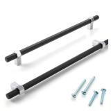 1PCS 10Inch Hole Centers, Black and Chrome Cabinet Pulls Matte Black and Polished Chrome Cabinet Handles AP1310 Kitchen Hardware for Cabinets Drawers Dresser Cupboard Bedroom Bathroom Vanity - Retail: