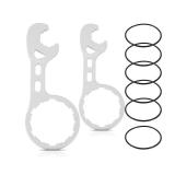 1 Water Filter Wrenches with 4 Durable Rubber O-Rings, Compatible with GE Water Systems GXWH20F, GXWH04F, GXRM10RBL, GX1S01R, Quick Installation & Removal Tool, White(only 1 filter Wrenches and 4ring)