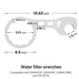 1 Water Filter Wrenches with 4 Durable Rubber O-Rings, Compatible with GE Water Systems GXWH20F, GXWH04F, GXRM10RBL, GX1S01R, Quick Installation & Removal Tool, White(only 1 filter Wrenches and 4ring)