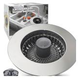 Kitchen Sink Drain Strainer, 3 in 1 Pop Up Kitchen Sink Stopper, with an Extra Basket Strainer, Universal for US Standard 3-1/2 Inch, Chrome Silver - Retail: $14