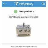 OEM Cooking Switch 316436000, NL811458 - Retail: $25