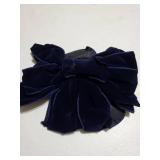 Large Navy Velvet Christmas Bow 11.42x20.87" - Premium Flocked Holiday Wreath Decoration for Indoor Outdoor Tree Topper Door Garland Classic Decor Gift - Retail: $10"