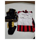 Baby Pirate Costume Toddler Pirate Costume Baby Boy Halloween Costumes Long Sleeve Romper+Vest+Hat+Belt 4pcs set 18-24 months(missing hat, Stain on white collar)