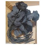 12pcs Rose Artificial Flowers, Fake Rose Silk Flower Bouquet, Faux Roses with Stems - 50cm, Roses Decor for Wedding & Home Decoration (Deep Black) - Retail: $17